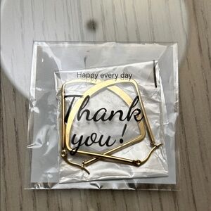 Gold Geometric Hoop Earrings - Thank You Pack